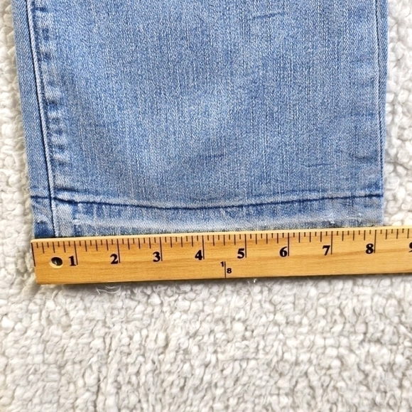 Loft Exposed Button Front High Rise Mini Flare Kick Crop Raw Hem Size 27/4 - Picture 7 of 12